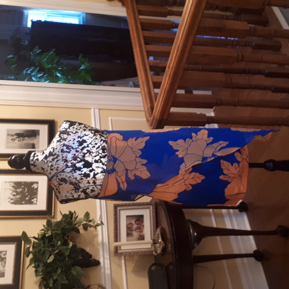 Marciano Blue and Orange Mini Dress - Picture 7 of 7